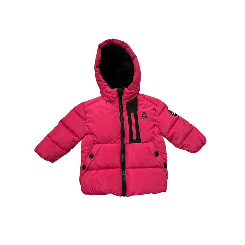 Reebok Toddler Pink Hooded Puffer Jacket – Size 12 Months
